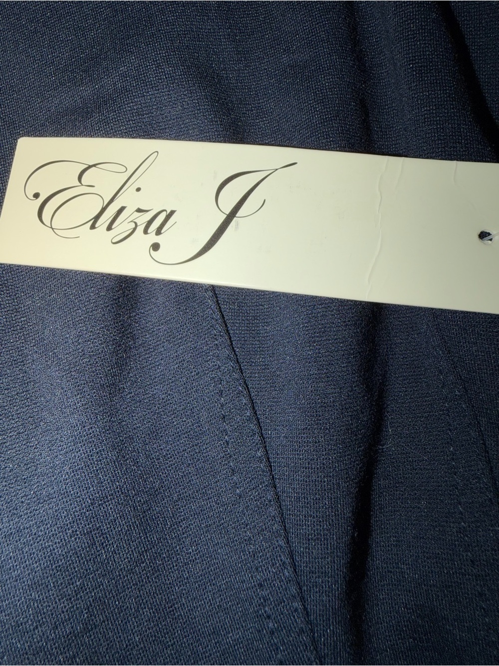 Eliza J New With Tags Navy Blue Ponte V Neck Fit And Flare Size 6 - Picture 5 of 8